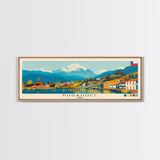 Pudahuel, Chile Panoramic Canvas Print, Pudahuel, Chile Painting, Chile Art, Pudahuel Travel Poster, Travel Art, Vacation Gift