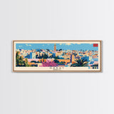 Rabat, Morocco Panoramic Canvas Print, Rabat, Morocco Painting, Morocco Art, Rabat Travel Poster, Travel Art, Housewarming Gift