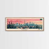 Riyadh, Saudi Arabia Panoramic Canvas Print, Riyadh, Saudi Arabia Painting, Saudi Arabia Art, Riyadh Travel Poster, Travel Art, Housewarming Gift