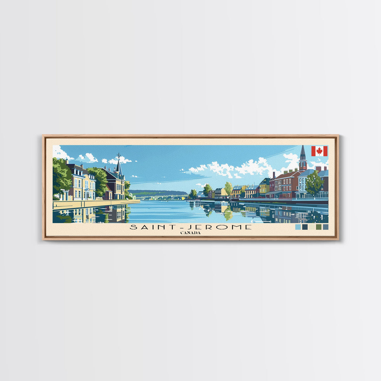 Saint-Jerome, Canada Panoramic Canvas Print, Saint-Jerome, Canada Painting, Canada Art, Saint-Jerome Travel Poster, Travel Art, Housewarming Gift