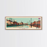 Salford, England Panoramic Canvas Print, Salford, England Painting, England Art, Salford Travel Poster, Travel Art, Guest Room Painting