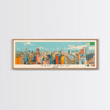 Sao Paulo, Brazil Panoramic Canvas Print, Sao Paulo, Brazil Painting, Brazil Art, Sao Paulo Travel Poster, Travel Art, Vacation Gift