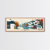 Suzhou, China Panoramic Canvas Print, Suzhou, China Painting, China Art, Suzhou Travel Poster, Travel Art, Living Room Painting