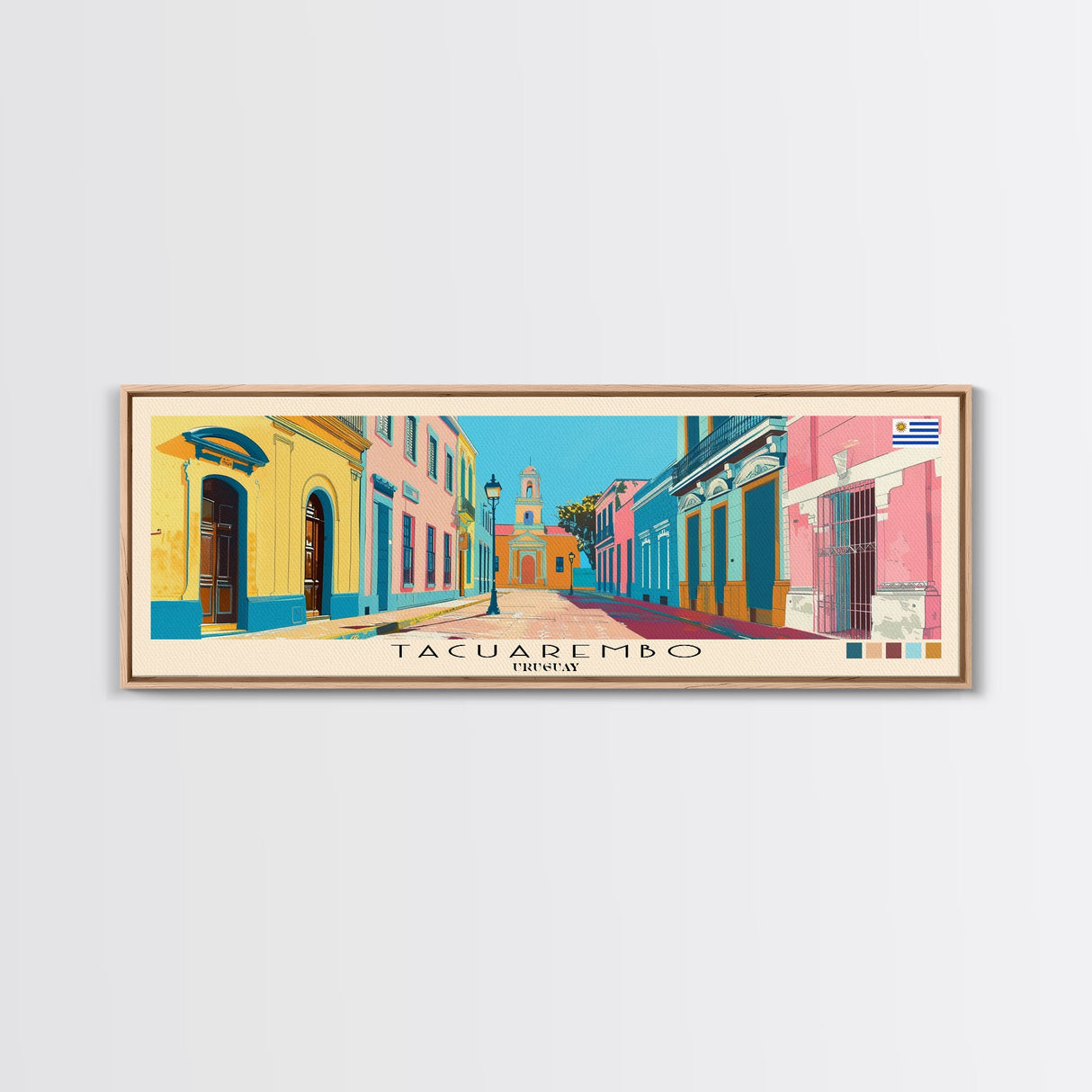 Tacuarembo, Uruguay Panoramic Canvas Print, Tacuarembo, Uruguay Painting, Uruguay Art, Tacuarembo Travel Poster, Travel Art, Vacation Gift