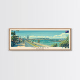 Tauranga, New Zealand Panoramic Canvas Print, Tauranga, New Zealand Painting, New Zealand Art, Tauranga Travel Poster, Travel Art, Guest Room Painting