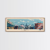 Tokyo, Japan Panoramic Canvas Print, Tokyo, Japan Painting, Japan Art, Tokyo Travel Poster, Travel Art, Guest Room Painting