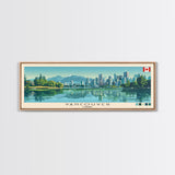 Vancouver, Canada Panoramic Canvas Print, Vancouver, Canada Painting, Canada Art, Vancouver Travel Poster, Travel Art, Housewarming Gift