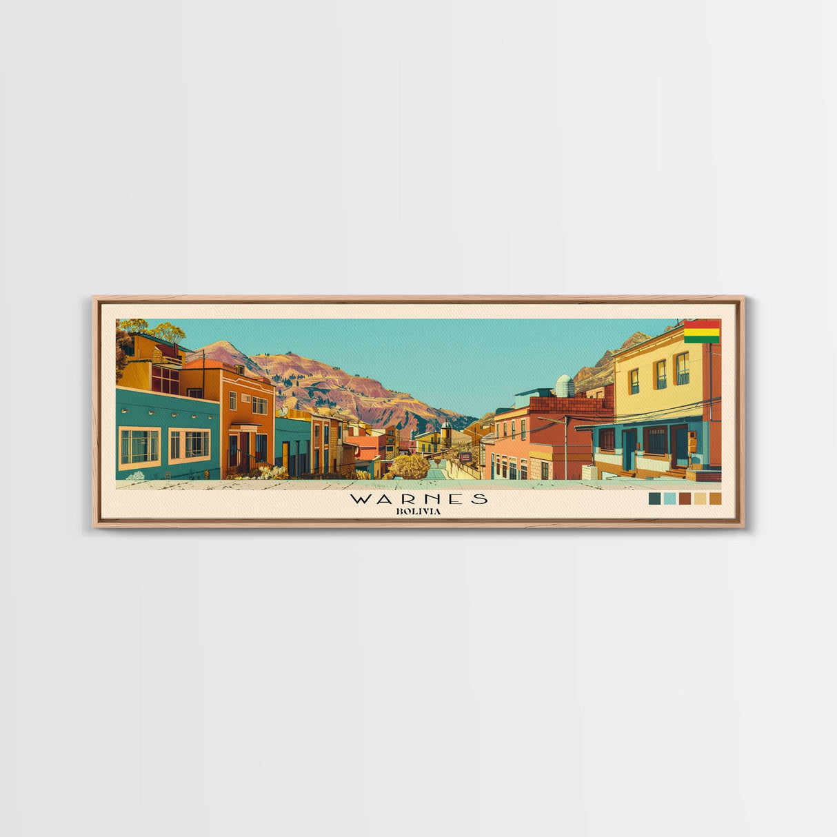 Warnes, Bolivia Panoramic Canvas Print, Warnes, Bolivia Painting, Bolivia Art, Warnes Travel Poster, Travel Art, Living Room Painting