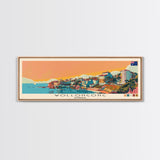 Wollongong, Australia Panoramic Canvas Print, Wollongong, Australia Painting, Australia Art, Wollongong Travel Poster, Travel Art, Vacation Gift