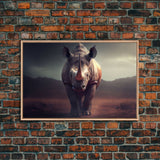 Desert Rhinoceros Animal Nature Ivory Tusk Fine Art Print, Wall Decor, Wall Poster, Wall Art Print