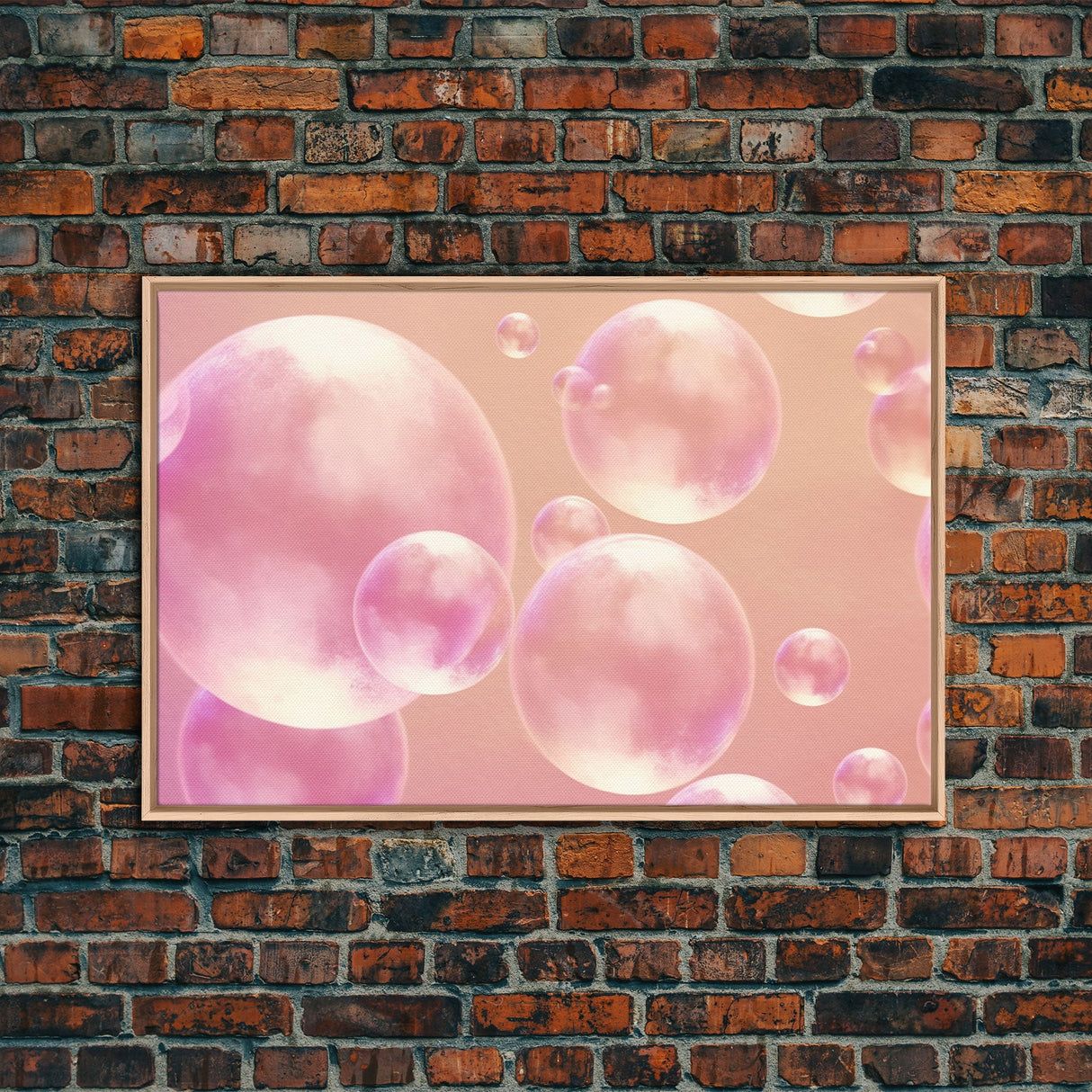 Pink Bathroom Wall Decor, Pink Bubbles Abstract Wall Art Print, Bubbles Print, Pink Nursery Wall Art, Bubbles Nursery Art Print Framed Art