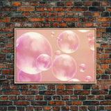 Pink Bathroom Wall Decor, Pink Bubbles Abstract Wall Art Print, Bubbles Print, Pink Nursery Wall Art, Bubbles Nursery Art Print Framed Art