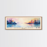 Apostle Islands, Wisconsin Watercolor Print, Vacation Gift, Wisconsin Wall Art, Beach Painting, Beach Decor, Large Wall Art, Wood Frame Art