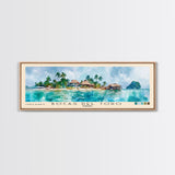 Bocas del Toro , Panamá Watercolor Beach Print, Vacation Gift, Panamá Wall Art, Framed Canvas Print, Framed Beach Painting