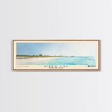 Gibbs Cay, Turks and Caicos Watercolor Beach Print, Vacation Gift, Turks and Caicos Wall Art, Framed Canvas Print, Framed Beach Painting