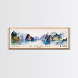 Ha Long Bay, Vietnam Watercolor Beach Print, Vacation Gift, Vietnam Wall Art, Framed Canvas Print, Framed Beach Painting