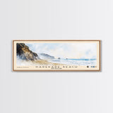 Karekare Beach, New Zealand Watercolor Beach Print, Vacation Gift, New Zealand Wall Art, Framed Canvas Print, Framed Beach Painting