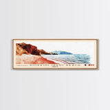 Kokkini (Red) Beach, Greece Watercolor Beach Print, Vacation Gift, Greece Wall Art, Framed Canvas Print, Framed Beach Painting