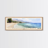 Koukounaries Beach, Greece Watercolor Beach Print, Vacation Gift, Greece Wall Art, Framed Canvas Print, Framed Beach Painting