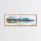 Langkawi, Malaysia Watercolor Beach Print, Vacation Gift, Malaysia Wall Art, Framed Canvas Print, Framed Beach Painting