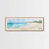 Lighthouse Beach, Turks and Caicos Watercolor Beach Print, Vacation Gift, Turks and Caicos Wall Art, Framed Canvas Print, Framed Beach Painting