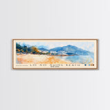 Lo So Shing Beach, Hong Kong Watercolor Beach Print, Vacation Gift, Hong Kong Wall Art, Framed Canvas Print, Framed Beach Painting