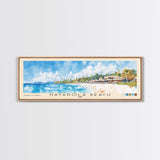 Natadola Beach, Fiji Watercolor Beach Print, Vacation Gift, Fiji Wall Art, Framed Canvas Print, Framed Beach Painting