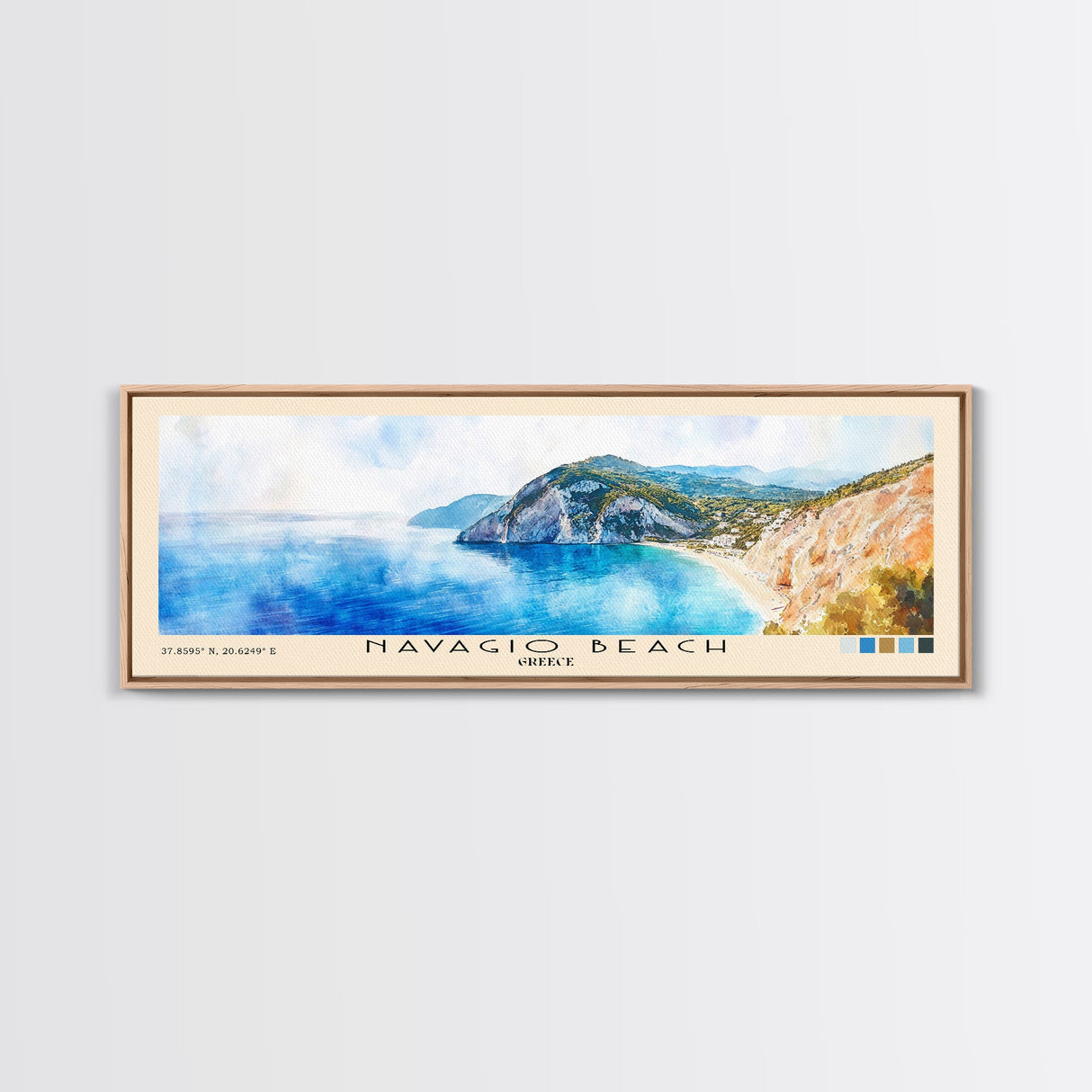 Navagio Beach, Greece Watercolor Beach Print, Vacation Gift, Greece Wall Art, Beach Painting, Beach Decor, Beach Painting