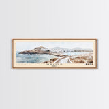 Naxos, Greece Watercolor Beach Print, Vacation Gift, Greece Wall Art, Framed Canvas Print, Framed Beach Painting