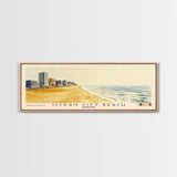 Ocean City Beach, Maryland Watercolor Beach Print, Vacation Gift, Maryland Wall Art, Framed Canvas Print, Framed Beach Painting