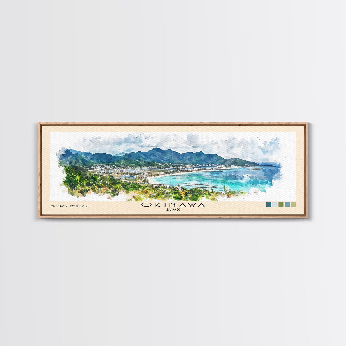 Okinawa, Japan Watercolor Beach Print, Vacation Gift, Japan Wall Art, Beach Painting, Beach Decor, Beach Painting