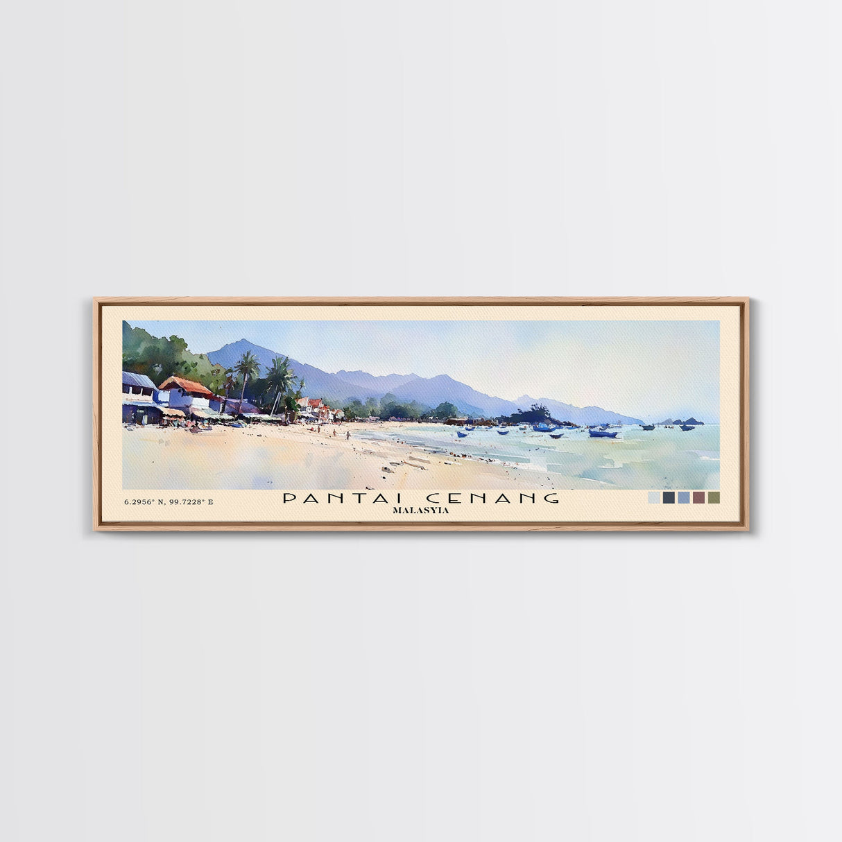 Pantai Cenang, Malasyia Watercolor Beach Print, Vacation Gift, Malasyia Wall Art, Beach Painting, Beach Decor, Beach Painting