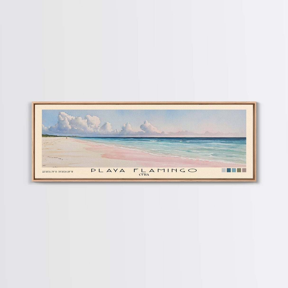 Playa Flamingo, Cuba Watercolor Beach Print, Vacation Gift, Cuba Wall Art, Beach Painting, Beach Decor, Beach Painting