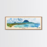 St Felix, Mauritius Watercolor Beach Print, Vacation Gift, Mauritius Wall Art, Framed Canvas Print, Framed Beach Painting