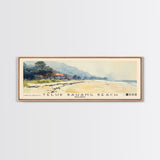 Teluk Bahang Beach, Malasyia Watercolor Print, Vacation Gift, Malasyia Wall Art, Beach Painting, Beach Decor, Large Wall Art, Wood Frame Art