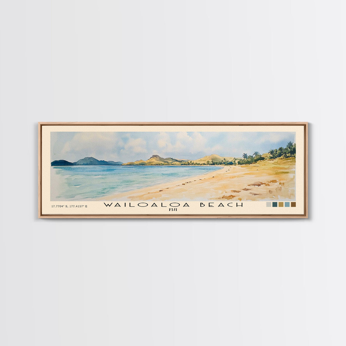 Wailoaloa Beach, Fiji Watercolor Beach Print, Vacation Gift, Fiji Wall Art, Beach Painting, Beach Decor, Beach Painting