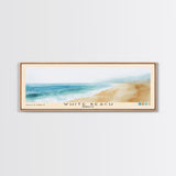 White Beach, Morocco Watercolor Beach Print, Vacation Gift, Morocco Wall Art, Framed Canvas Print, Framed Beach Painting