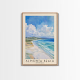 Almonta Beach, Australia Watercolor Beach Print, Vacation Gift, Australia Wall Art, Framed Canvas Print, Framed Beach Painting