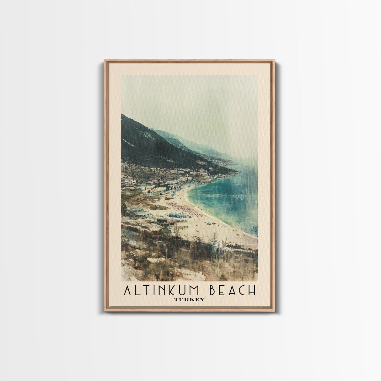 Altinkum Beach, Turkey Watercolor Beach Print, Vacation Gift, Turkey Wall Art, Beach Painting, Beach Decor, Beach Painting