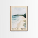 Bathsheba Beach, Barbados Watercolor Print, Vacation Gift, Barbados Wall Art, Beach Painting, Beach Decor, Large Wall Art, Wood Frame Art