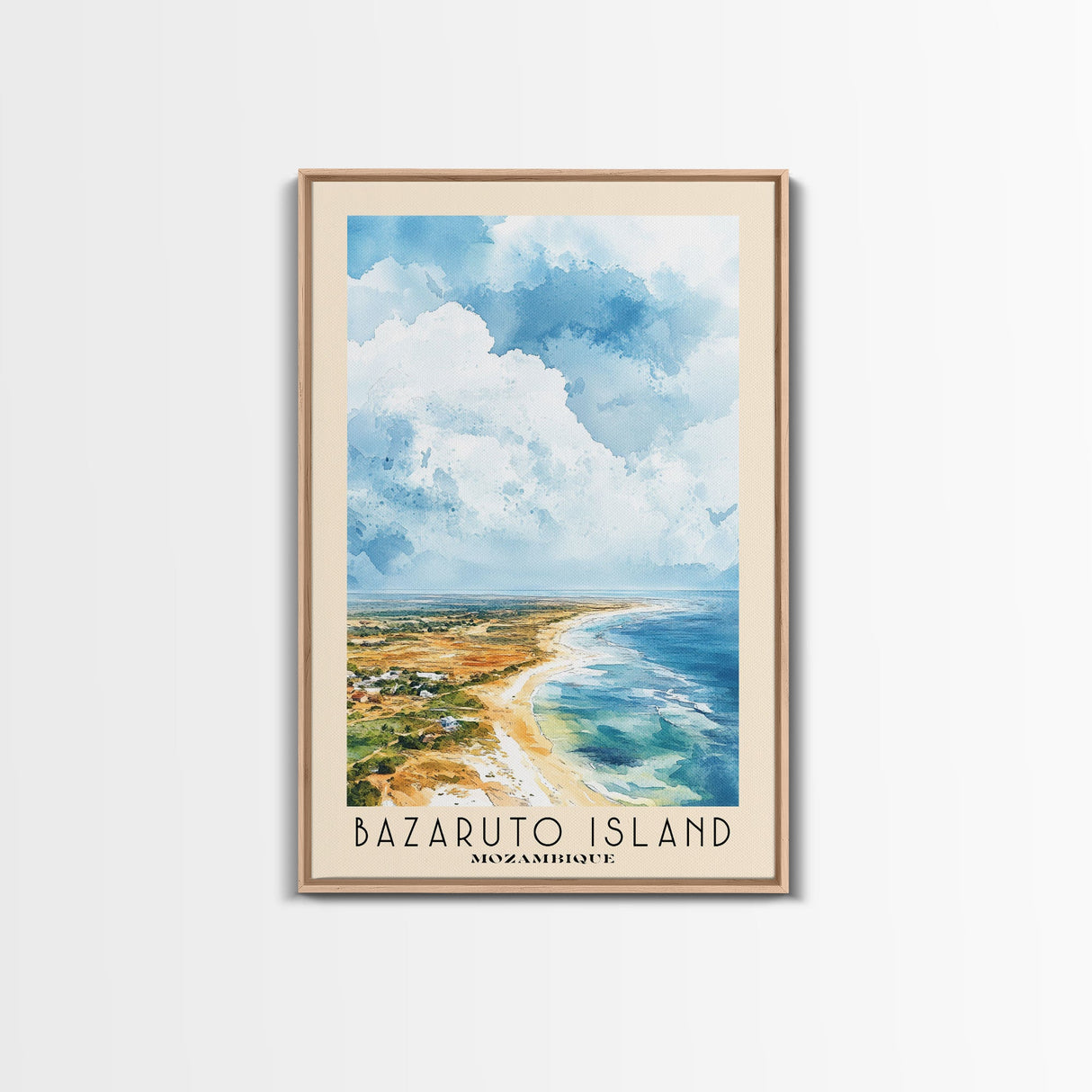 Bazaruto Island, Mozambique Watercolor Beach Print, Vacation Gift, Mozambique Wall Art, Beach Painting, Beach Decor, Beach Painting