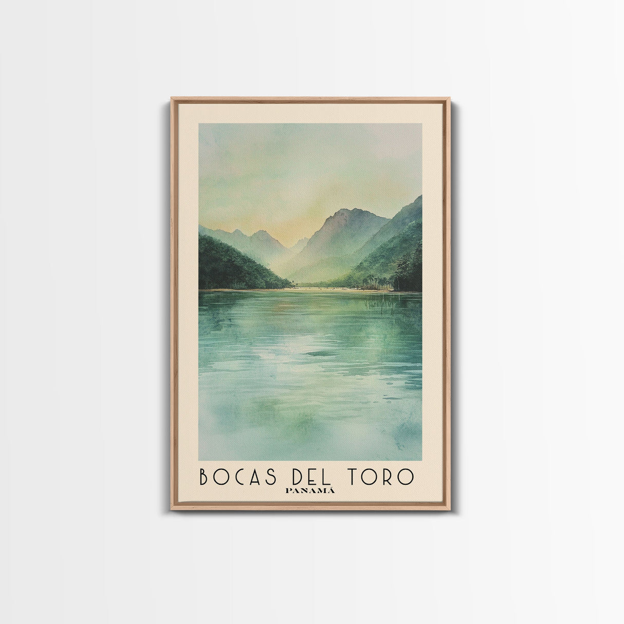 Bocas del Toro , Panamá Watercolor Beach Print, Vacation Gift, Panamá Wall Art, Framed Canvas Print, Framed Beach Painting