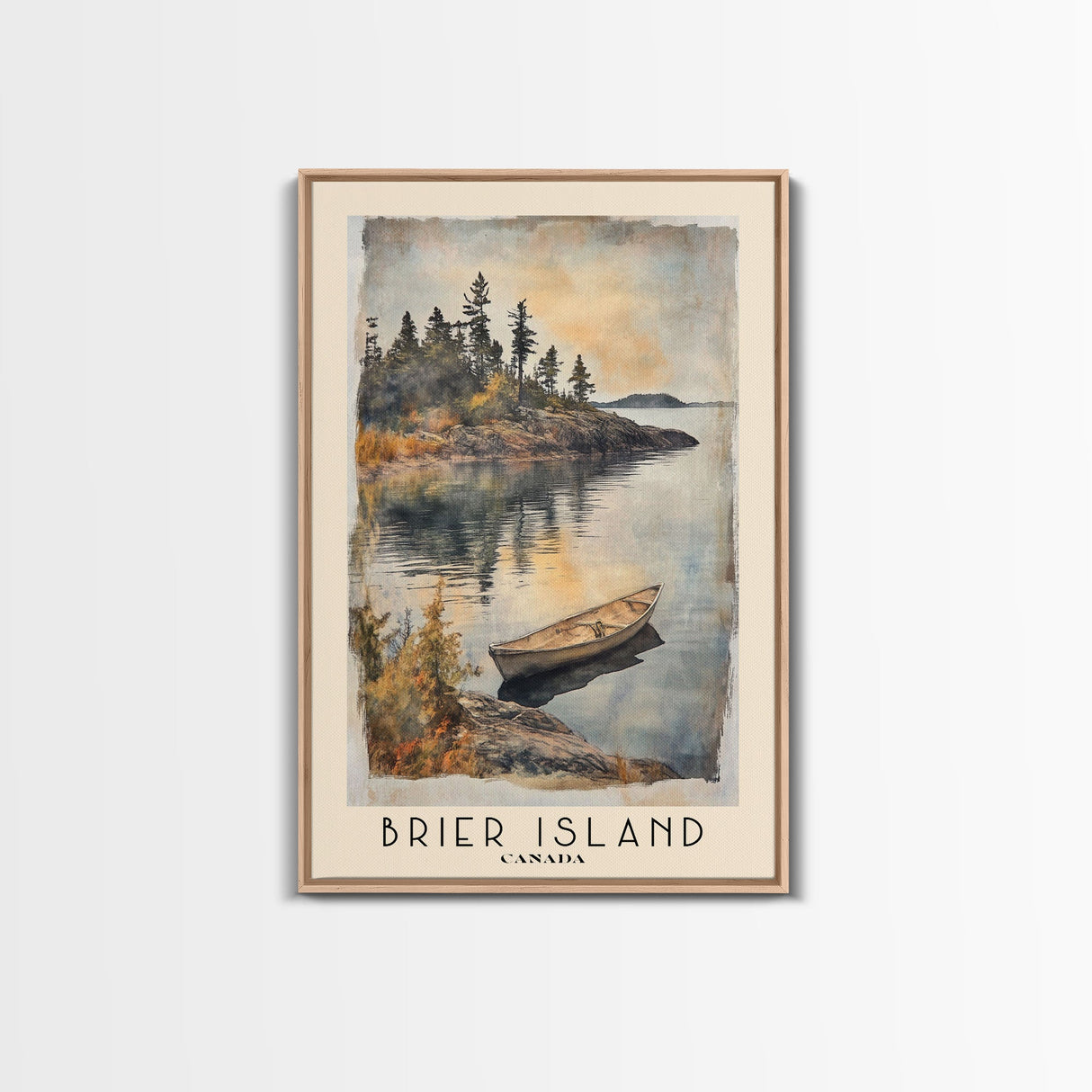 Brier Island, Canada Watercolor Beach Print, Vacation Gift, Canada Wall Art, Framed Canvas Print, Framed Beach Painting