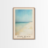 Diani Beach, Kenya Watercolor Beach Print, Vacation Gift, Kenya Wall Art, Framed Canvas Print, Framed Beach Painting