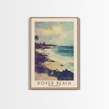 Dover Beach, Barbados Watercolor Beach Print, Vacation Gift, Barbados Wall Art, Framed Canvas Print, Framed Beach Painting