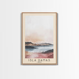 Isla Damas, Chile Watercolor Beach Print, Vacation Gift, Chile Wall Art, Framed Canvas Print, Framed Beach Painting