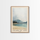 Island of Ons, Spain Watercolor Beach Print, Vacation Gift, Spain Wall Art, Framed Canvas Print, Framed Beach Painting