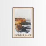 Kangaroo Island, Australia Watercolor Beach Print, Vacation Gift, Australia Wall Art, Framed Canvas Print, Framed Beach Painting