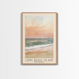 Long Beach Island, New Jersey Watercolor Print, Vacation Gift, New Jersey Wall Art, Beach Painting, Beach Decor, Large Wall Art, Wood Frame Art