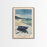 Long Beach, Vietnam Watercolor Beach Print, Vacation Gift, Vietnam Wall Art, Beach Painting, Beach Decor, Beach Painting